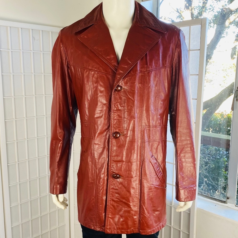 Vintage CAMPUS Mens Leather Coat, L.